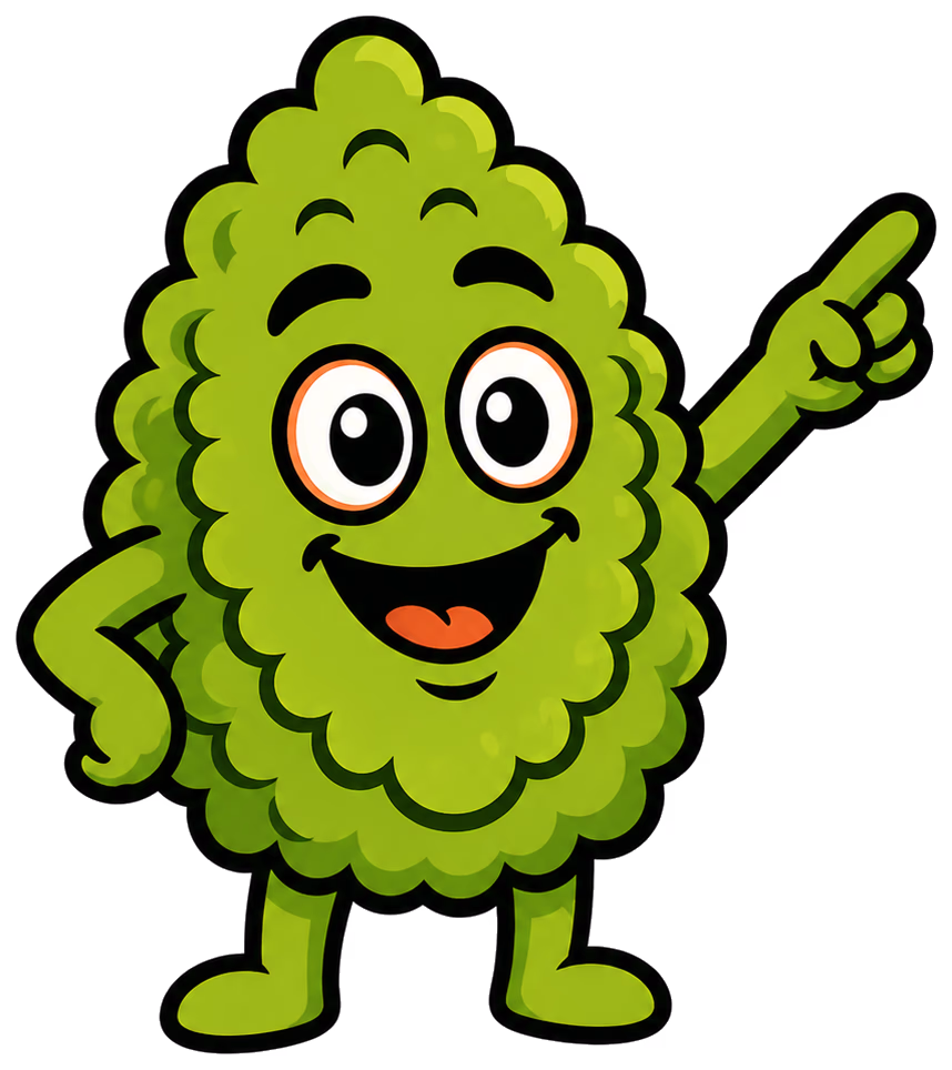Bud the Weed Mapper mascot